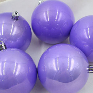 Light Purple Christmas Baubles 80mm Packs Pearl