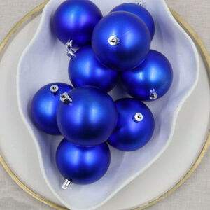 Royal Blue Christmas Baubles 80mm Matte Packs
