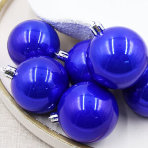 Royal Blue Christmas Baubles 60mm Pearl Large Packs