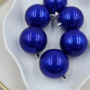 Royal Blue Christmas Baubles 80mm Pearl Packs