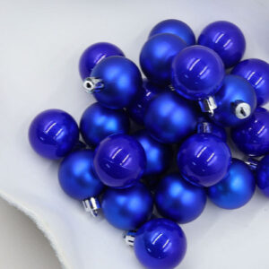Royal Blue 40mm Christmas Baubles Pearl Matt 24 Pack