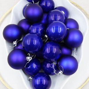 Royal Blue Christmas Baubles 70mm Pearl Matt Packs