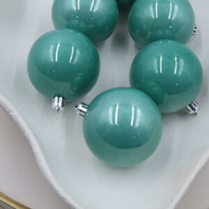 Mint Green Christmas Baubles 60mm Pearl Small Packs