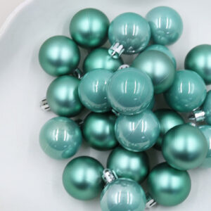 Mint 40mm Christmas Baubles Pearl Matt 24 Pack