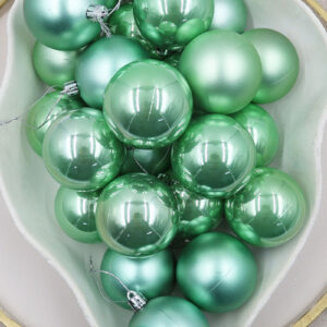 Mint Christmas Baubles 70mm Pearl Matt Large Packs