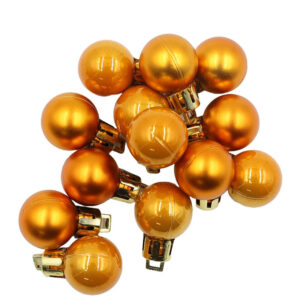 Orange 20mm Christmas Baubles Pearl Matt 30 Pack