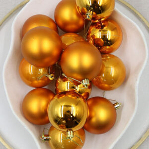 Orange Christmas Baubles 70mm Large Packs Gloss Pearl Matt