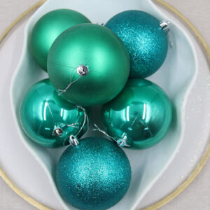 Peacock 100mm Christmas Baubles 24 Balls Pearl Matt Glitter