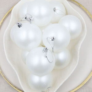 Pearl Christmas Baubles 80mm Pearl Packs