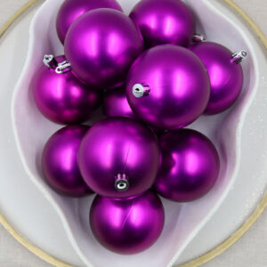 Purple Christmas Baubles 80mm Matt Packs