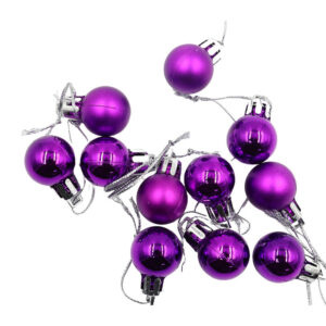 Purple 20mm Christmas Baubles Gloss Matt 30 Pack