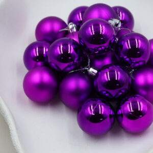 PURPLE 40mm Christmas Baubles Pearl Matt 24 pack