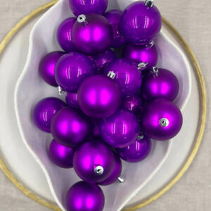 100mm Purple Christmas Baubles Pearl / Matt