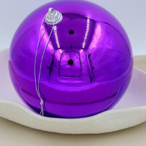 PURPLE 200mm Christmas Baubles Gloss 4 Pack