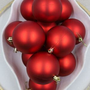 Red Christmas Baubles 80mm Matte Packs