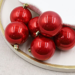 Red Christmas Baubles 60mm Pearl Small Packs