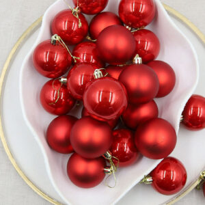 Red Christmas Baubles 60mm Pearl Matt 48 Pack
