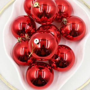 RED 80mm Christmas Baubles Gloss Packs