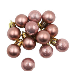 Rose Gold 20mm Christmas Baubles Pearl Matt 30 Pack