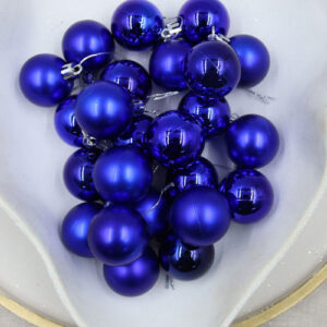 ROYAL BLUE 40mm Christmas Baubles Gloss Matte 24 pack