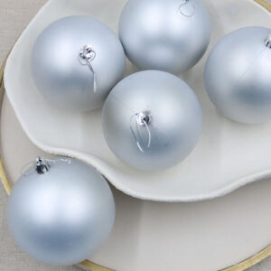 3 x Silver Christmas Baubles Matt 150mm