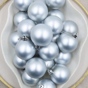 Silver Christmas Baubles 70mm Matte Large Packs