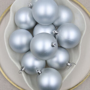Silver Christmas Baubles 80mm Matte Packs