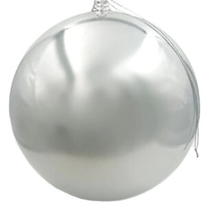 Silver Christmas Bauble Gloss 400mm