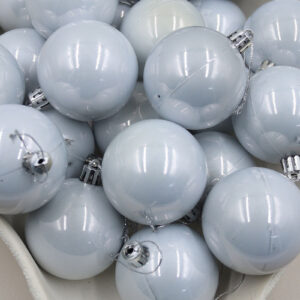 Silver Christmas Baubles 70mm Pearl 48 Pack