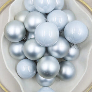 Silver Christmas Baubles 70mm Pearl Matt 48 Pack