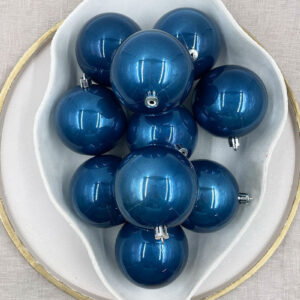 Mid Night Blue Christmas Baubles 60mm Pearl Large Packs
