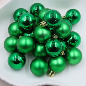 GREEN 40mm Christmas Baubles Gloss Matt 24 pack