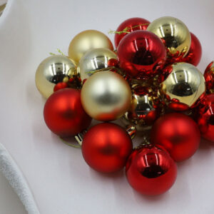 Red Gold 40mm Christmas Baubles Gloss Matt 24 pack