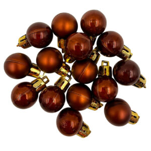 COFFEE 20mm Christmas Baubles Pearl Matt 30 Pack