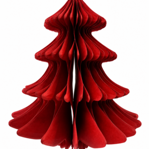 Red Christmas Tree Hanging Paper Ornament