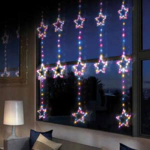 325 MULTICOLOUR LED Curtain Star Lights 130 x 120cm