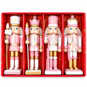 Pink & Gold Nutcrackers - 12.5cm