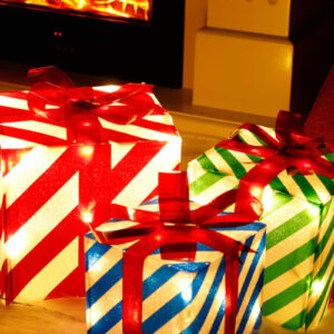 Christmas Motif Lit Gift Box
