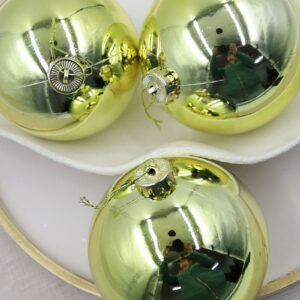 GOLD 120mm Christmas Baubles 3 Balls Gloss
