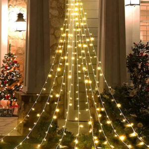 WARM WHITE Waterfall Star Lights with Topper Star