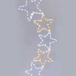 WARM WHITE & WHITE Christmas Motif 5 Stars