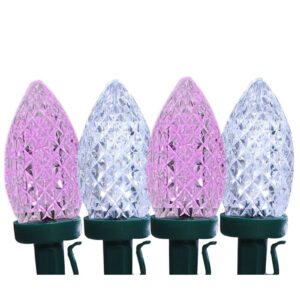 50 PINK & WHITE Led Pinecone Christmas Fairy Light 14.8m