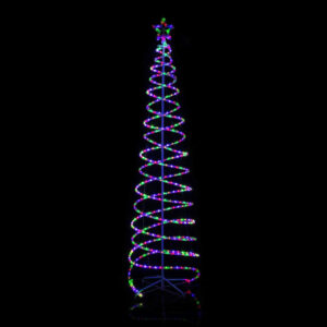 210cm LED Christmas Double Spiral Cone Tree Multicolour