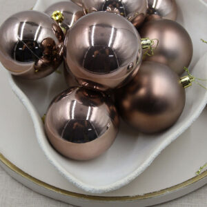 80mm Christmas Baubles Light Brown 45 Balls