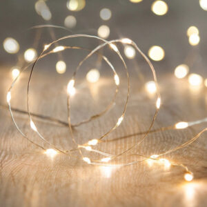 40 Micro LED String Lights with Timer 3.9M WARM WHITE