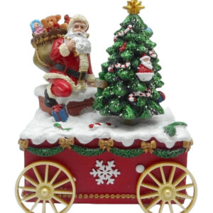 Santa with Christmas Tree Musical Box 15cm