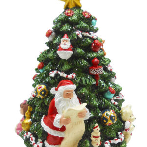 Rotating Christmas Tree with Santa and his list