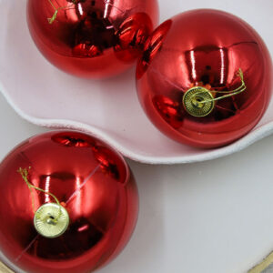 RED Christmas Baubles 120mm Gloss