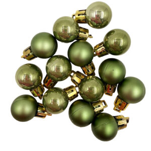 20mm Sage Christmas Baubles Pearl Matt 30 Pack