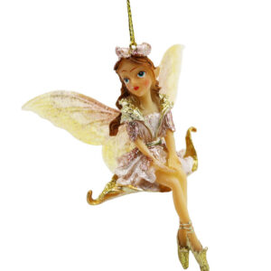 Fairy on Leaf Hanging Decoration 9cm